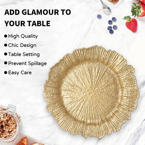 MAONAME charger plate helps deter spills under dinnerware
