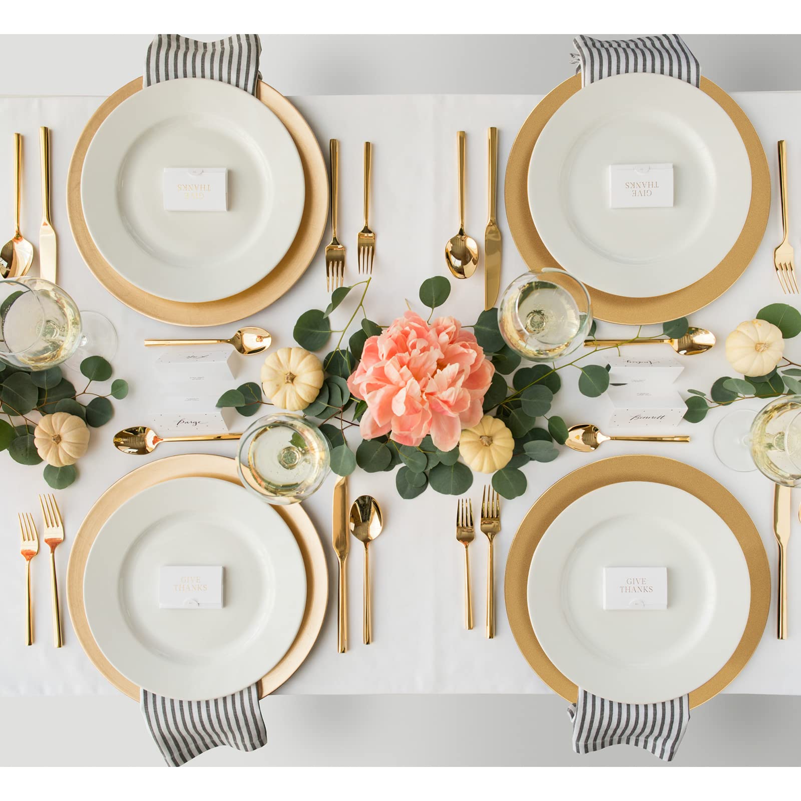 MAONAME Gold Charger Plates on table setting for a chic gold accent.