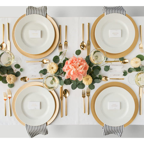 MAONAME Gold Charger Plates on table setting for a chic gold accent.