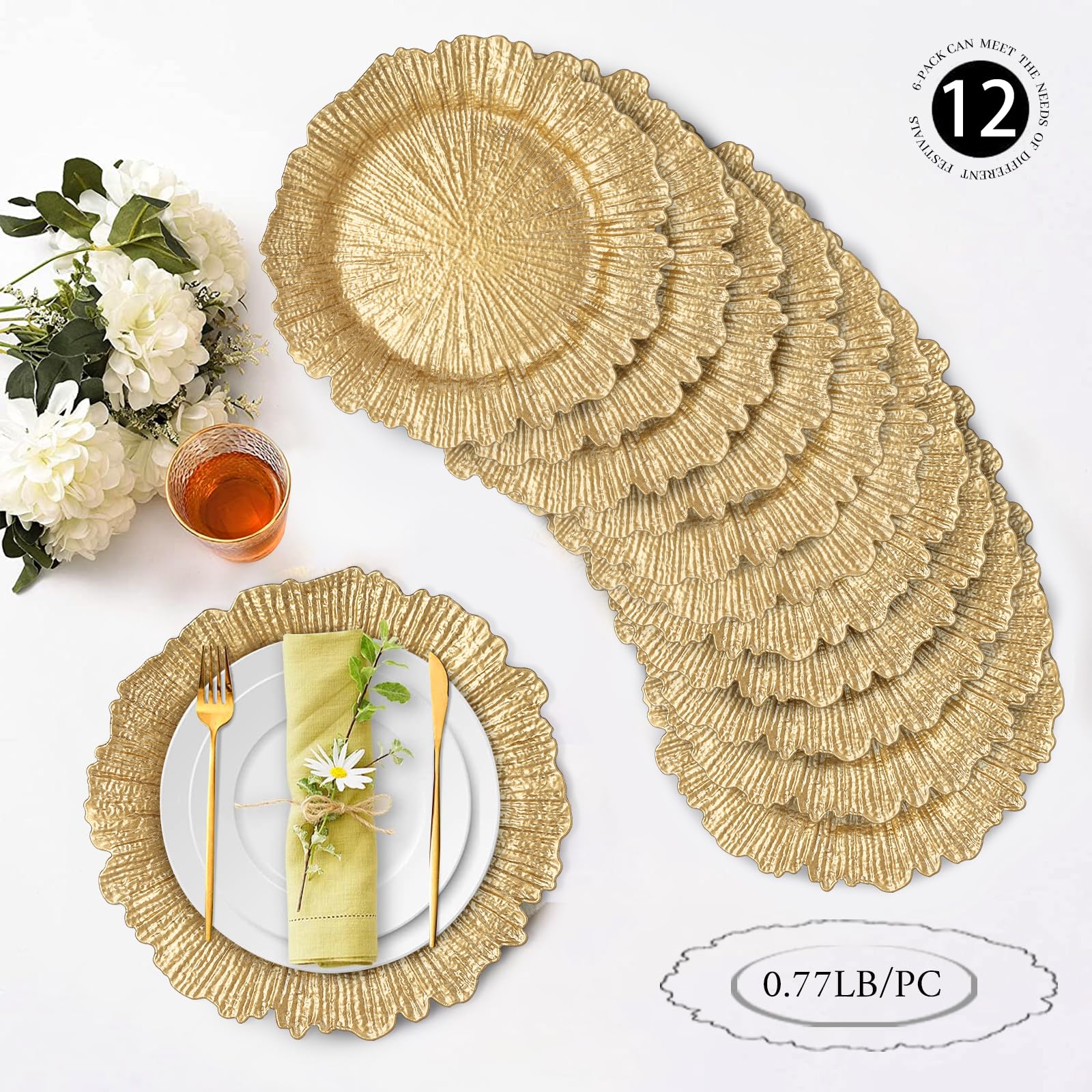 MAONAME reef-pattern charger plate boosts festive Thanksgiving and Christmas tables