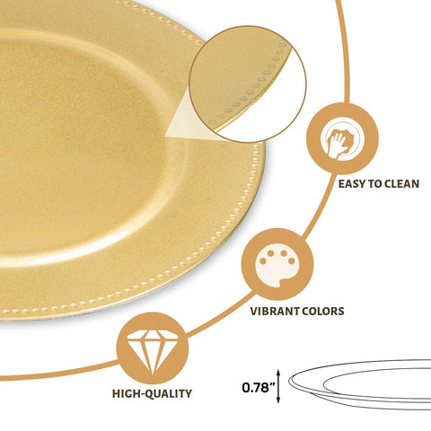 MAONAME plastic charger plates are light and easy to handle for events