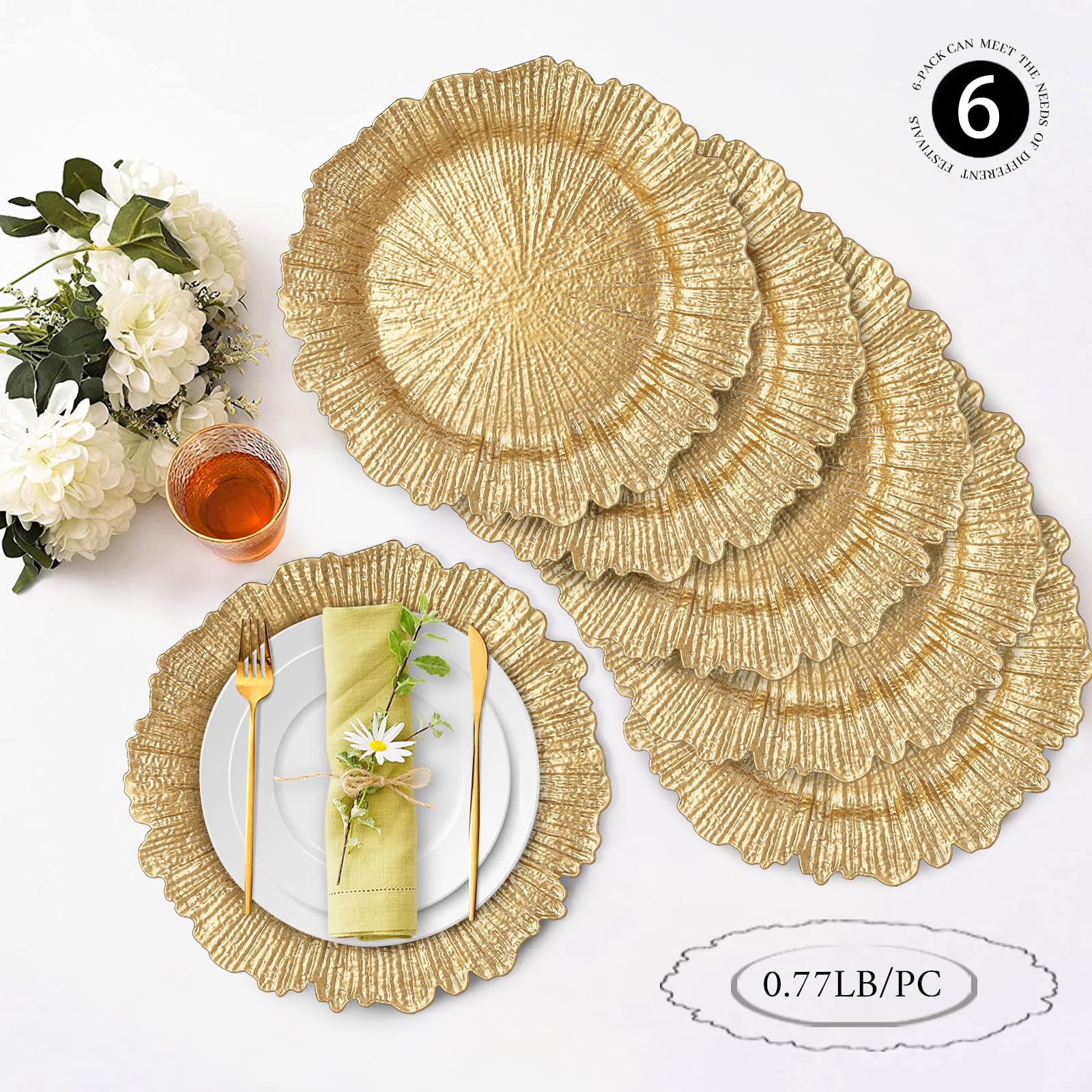 MAONAME reef motif charger closeup ideal base for formal place settings