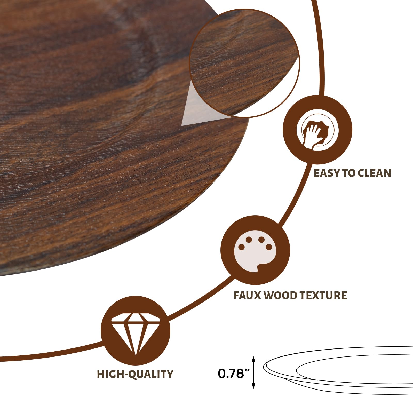 MAONAME rustic table charger in brown enhances farmhouse dining vibe