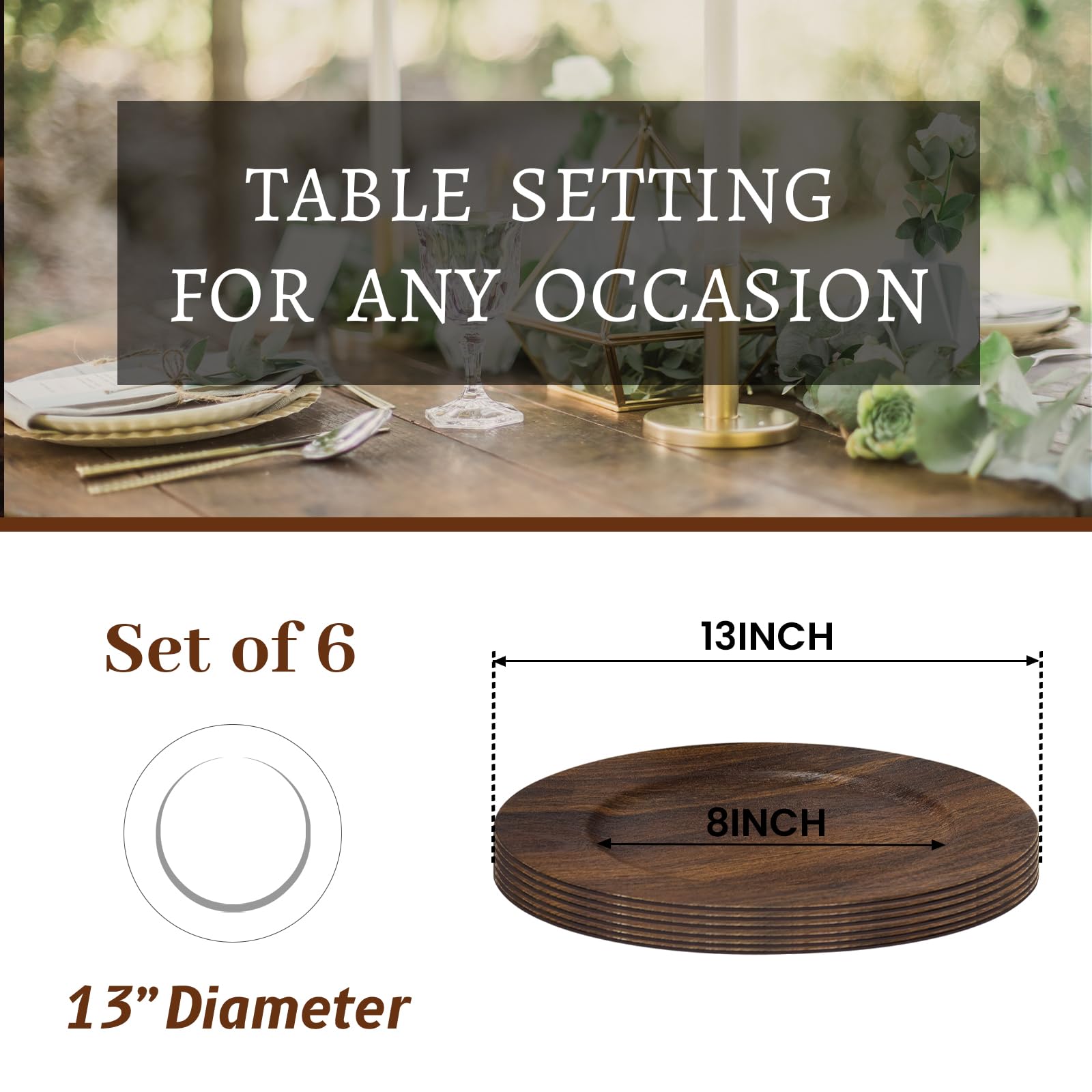 MAONAME wedding charger set adds elegant base for formal place settings