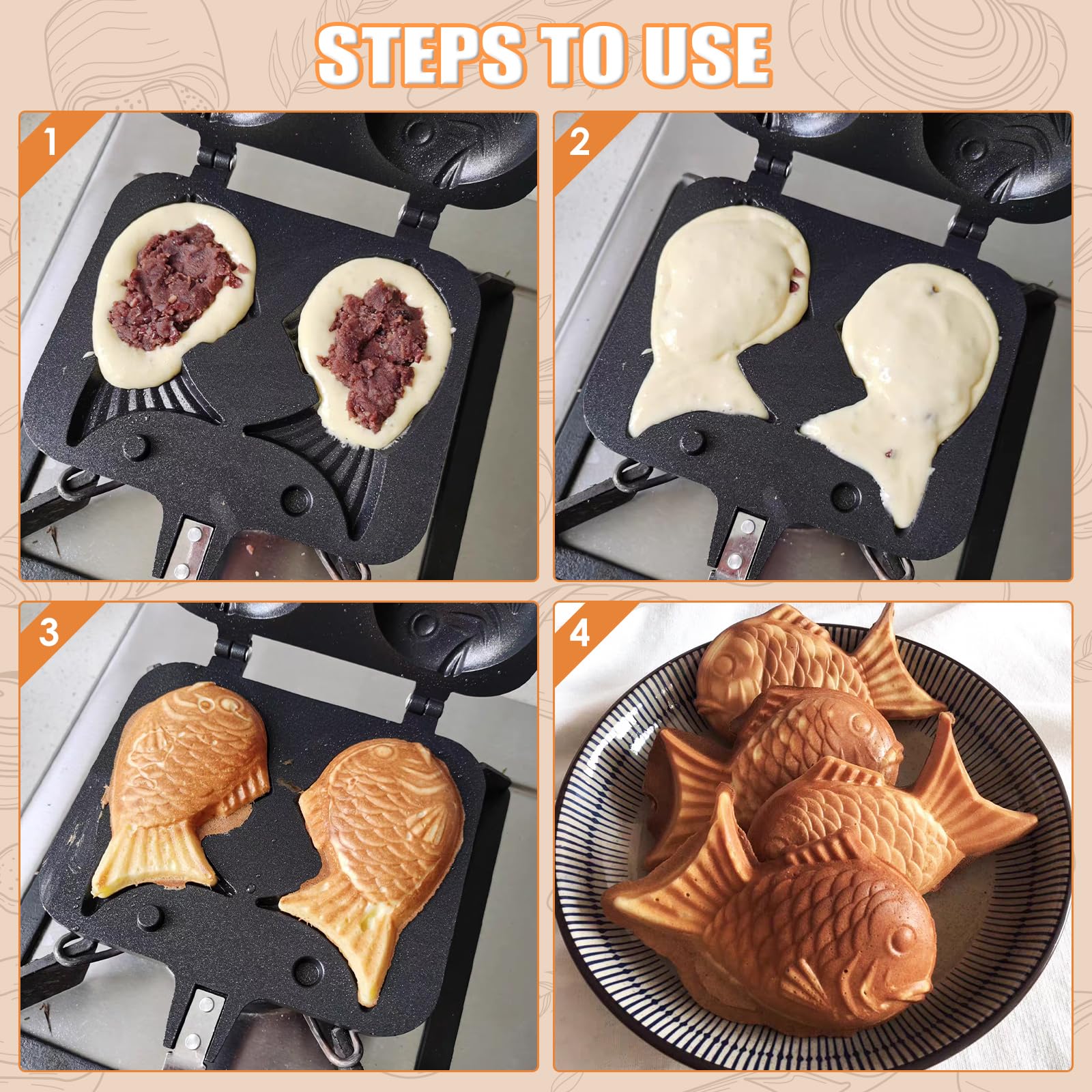 MAOPINER Taiyaki kitchen setup demonstrates home cooking usability