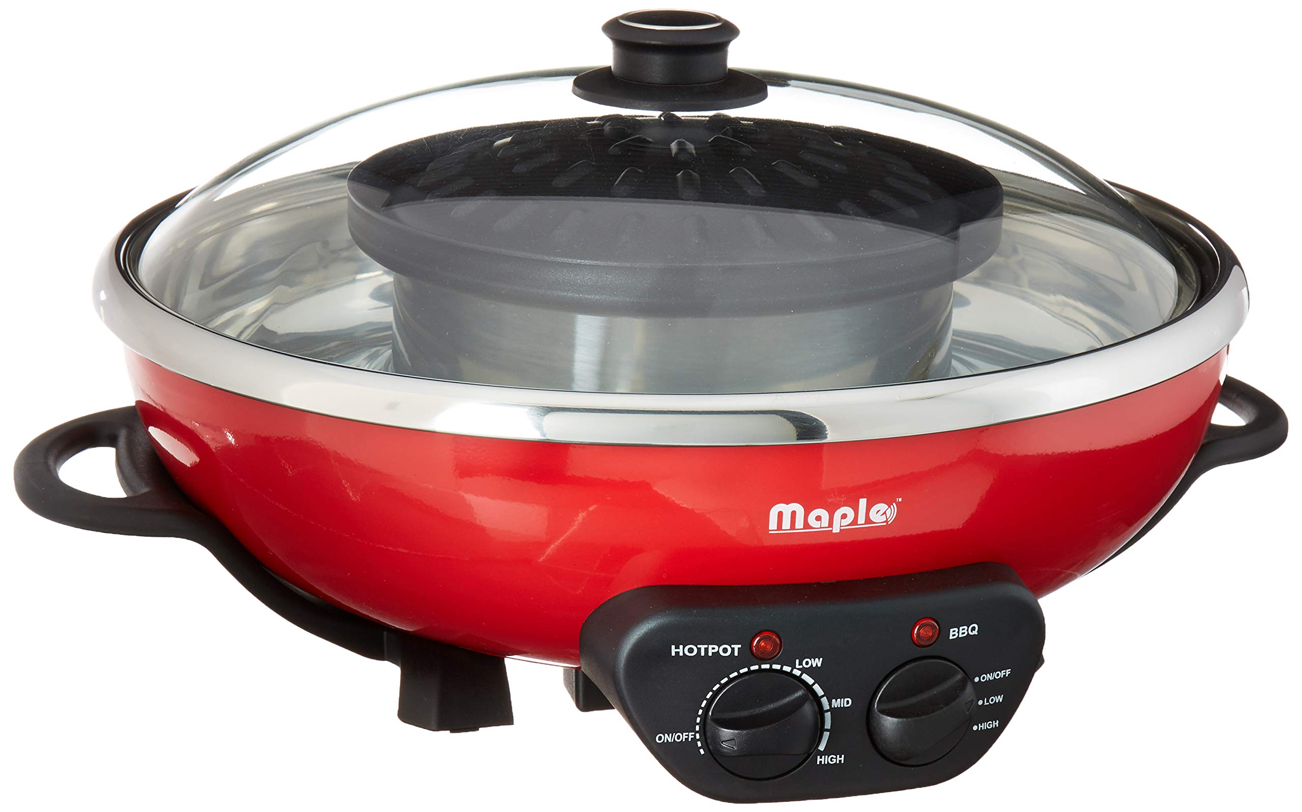 Maple Enjoy Suki electric hot pot setup with dual zones for customizable meals.