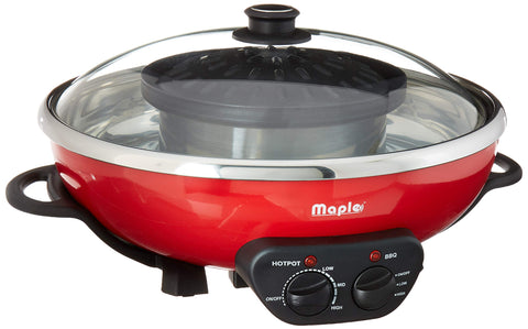Maple Enjoy Suki electric hot pot setup with dual zones for customizable meals.