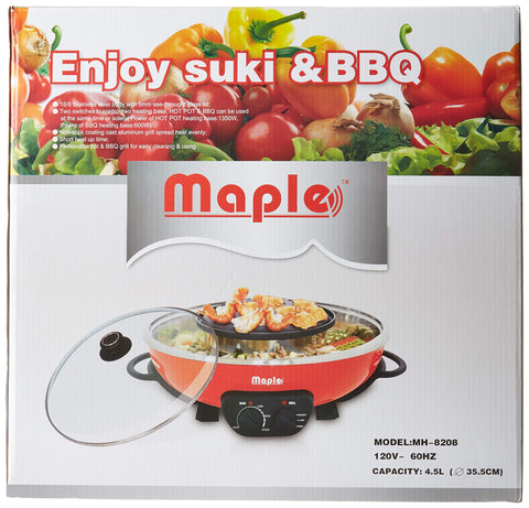 Maple Enjoy Suki nonstick cooking surface for easy cleaning and healthy meals.