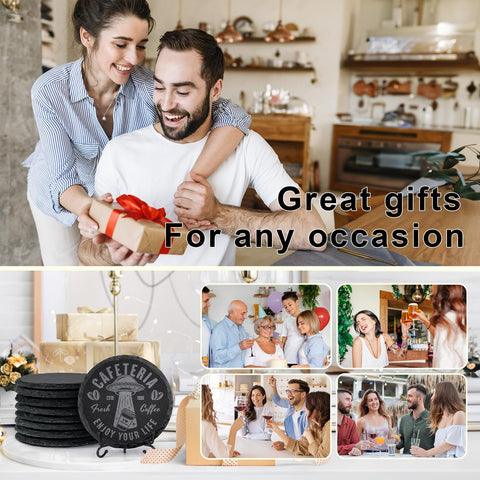 MAPRIAL easy-clean slate coasters wipe clean with damp cloth