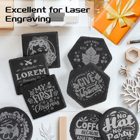 MAPRIAL engraving-ready slate coasters for customization projects