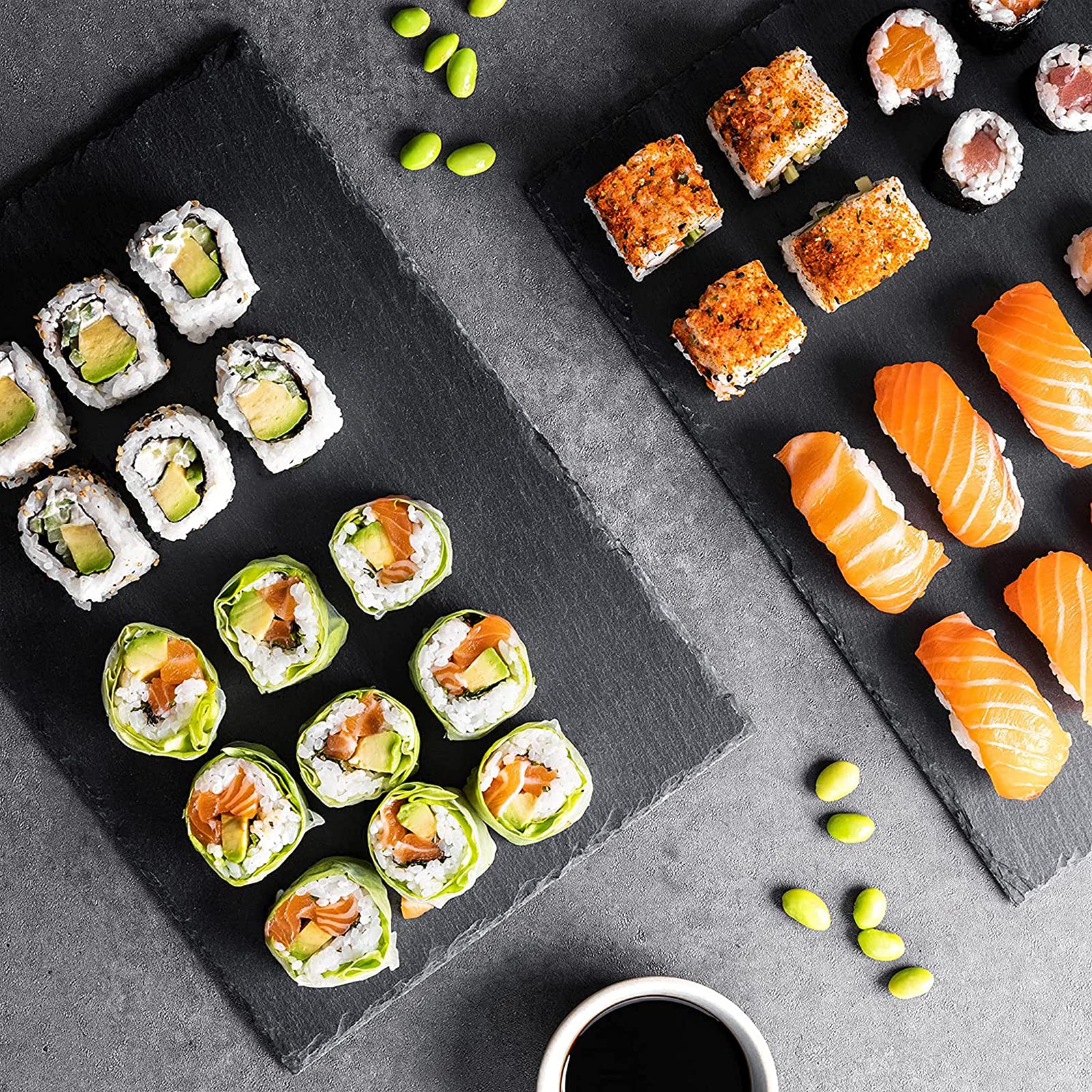 MAPRIAL mini slate board on table complements casual dinner parties.