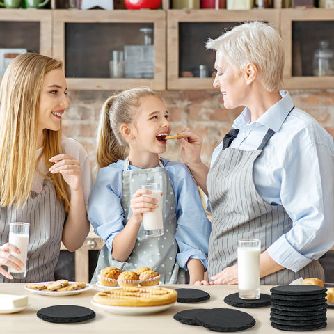 MAPRIAL slate coaster soft mats protect surfaces and stabilize drinks.