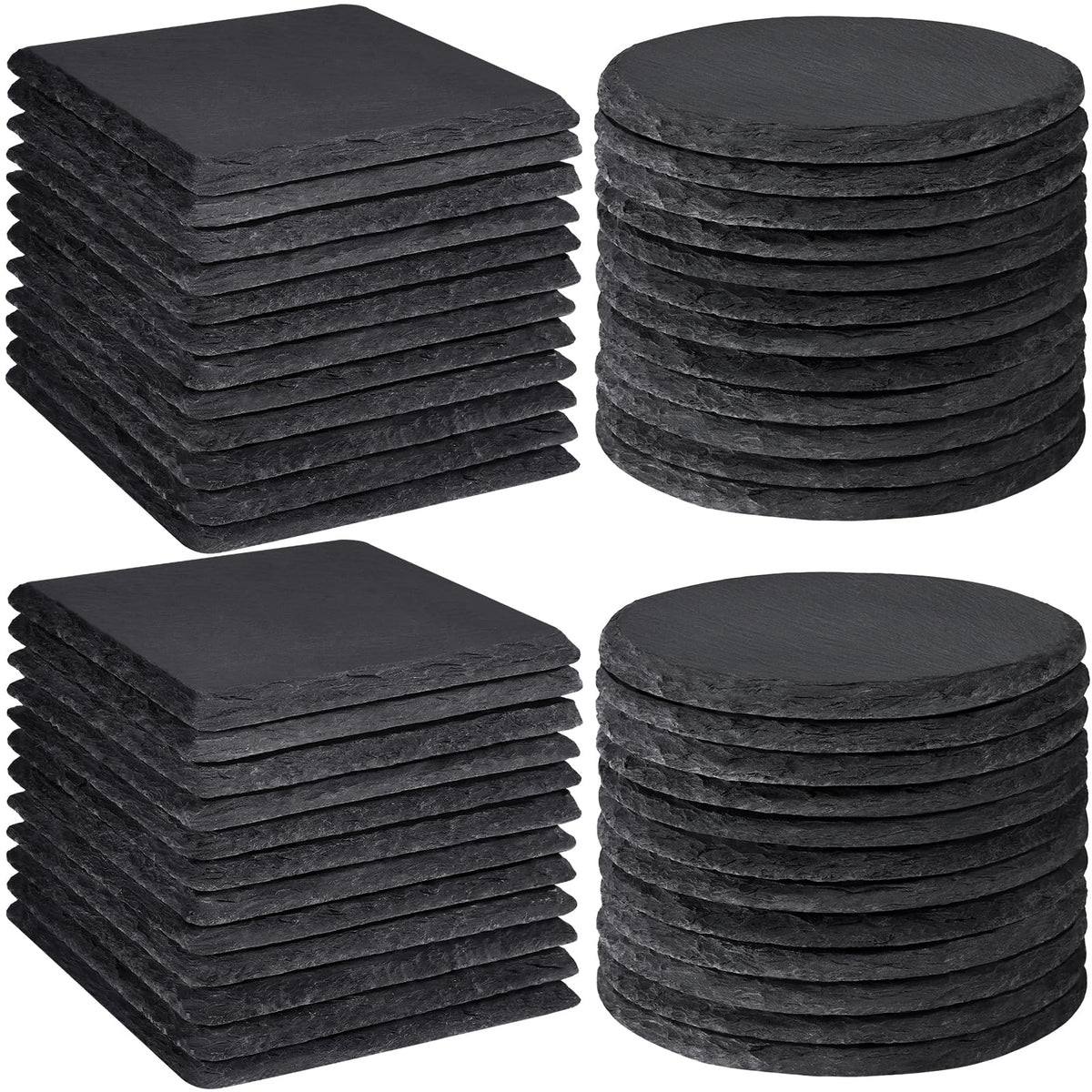 MAPRIAL slate coaster square natural 4 inch protects tabletops with rustic stone texture.