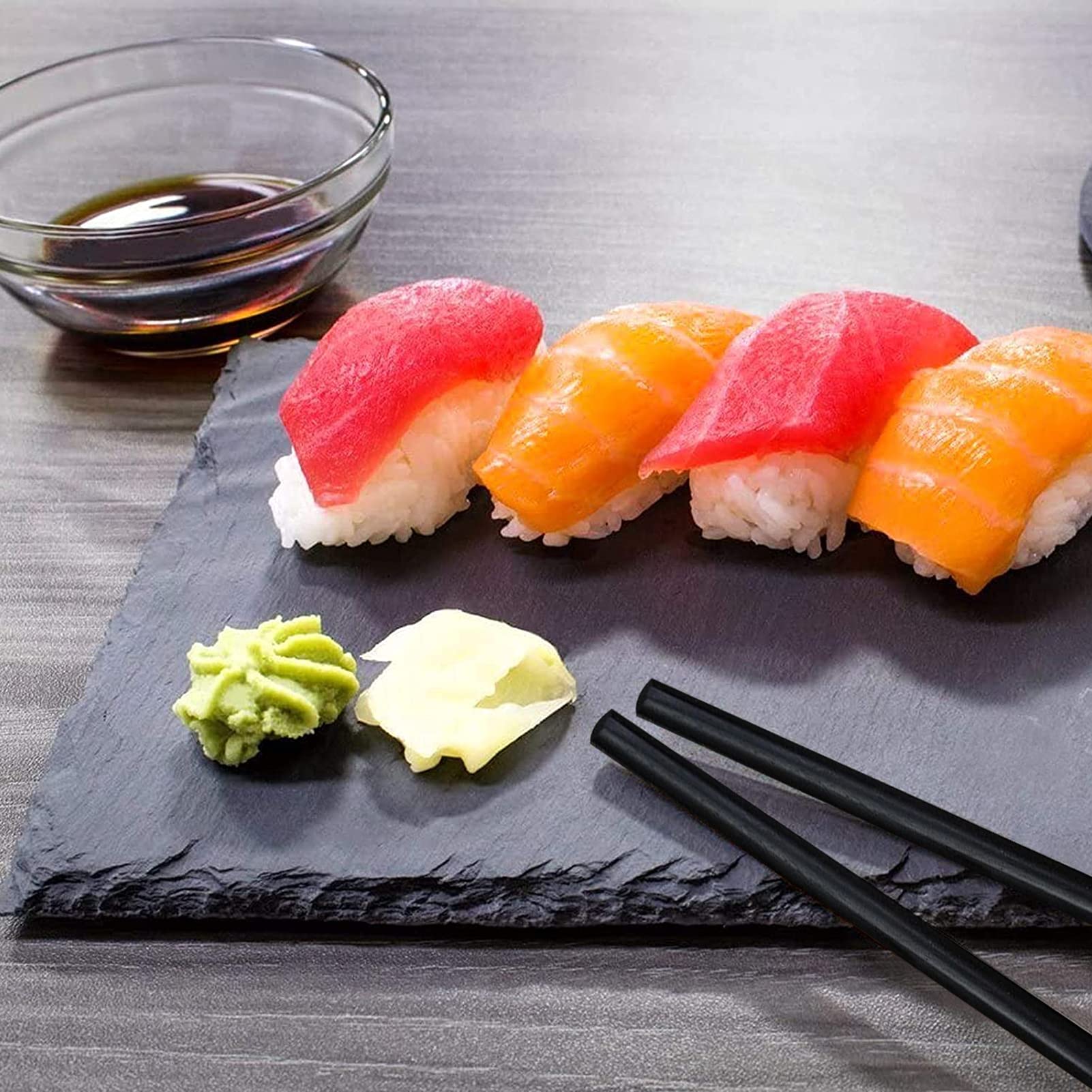 MAPRIAL slate with anti-scratch backing protects counters while presenting food.