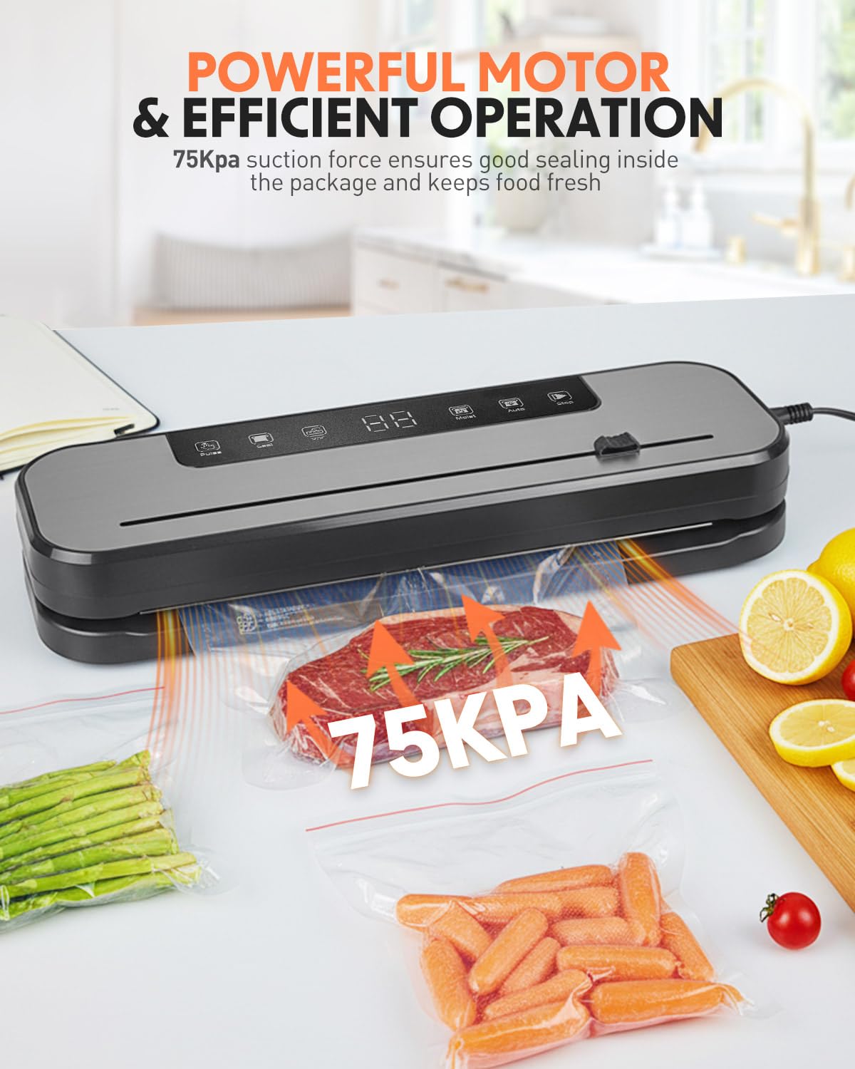 Maraiss vacuum sealer package showing 50 bags included.