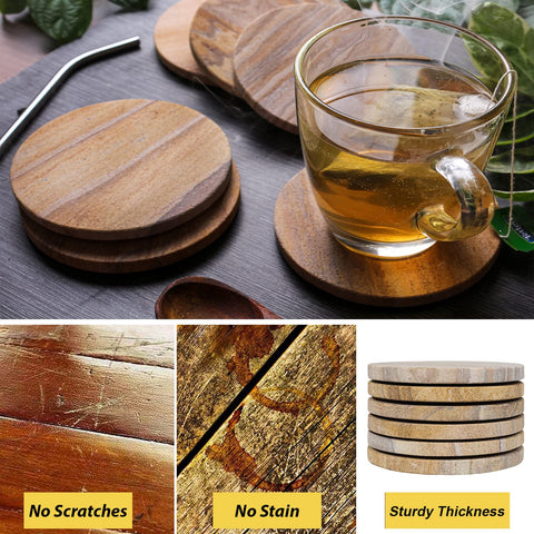 Marbco rainbow sandstone coaster absorbs spills quietly for clean tables