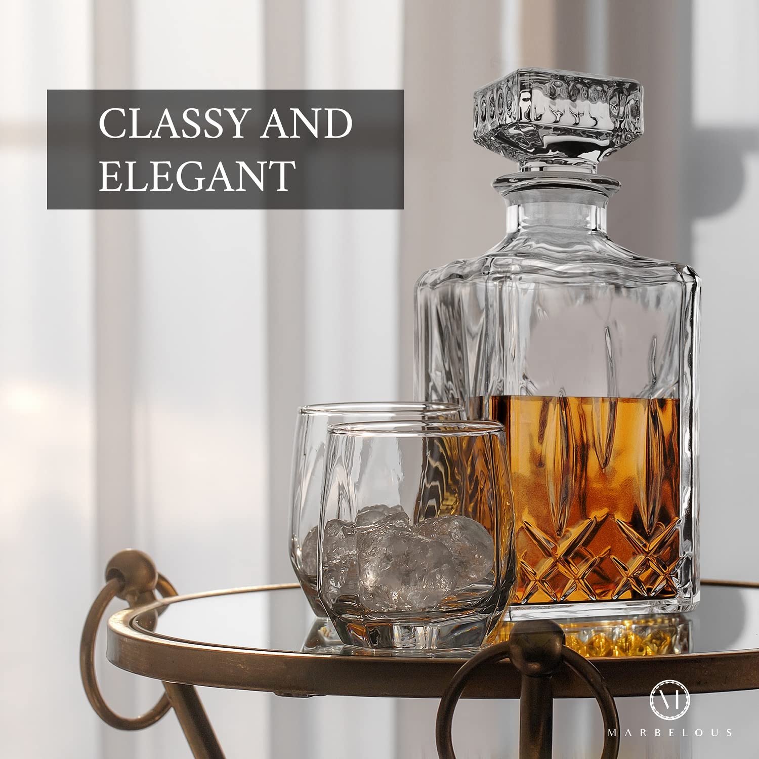 Two Marbelous decanters each hold up to 40oz for generous pours.