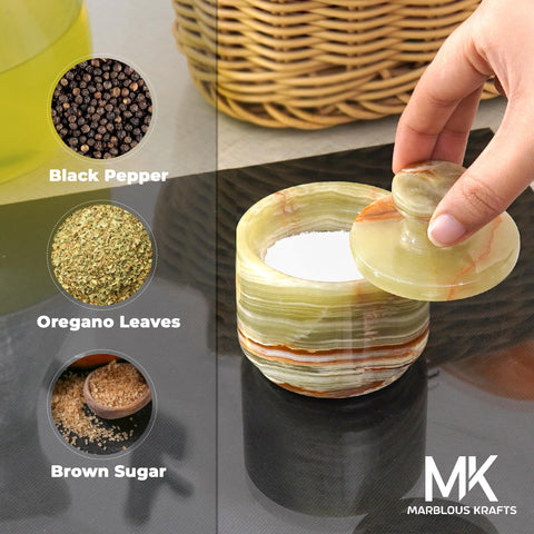 Marblous Krafts Countertop Display highlighting accessible salt storage