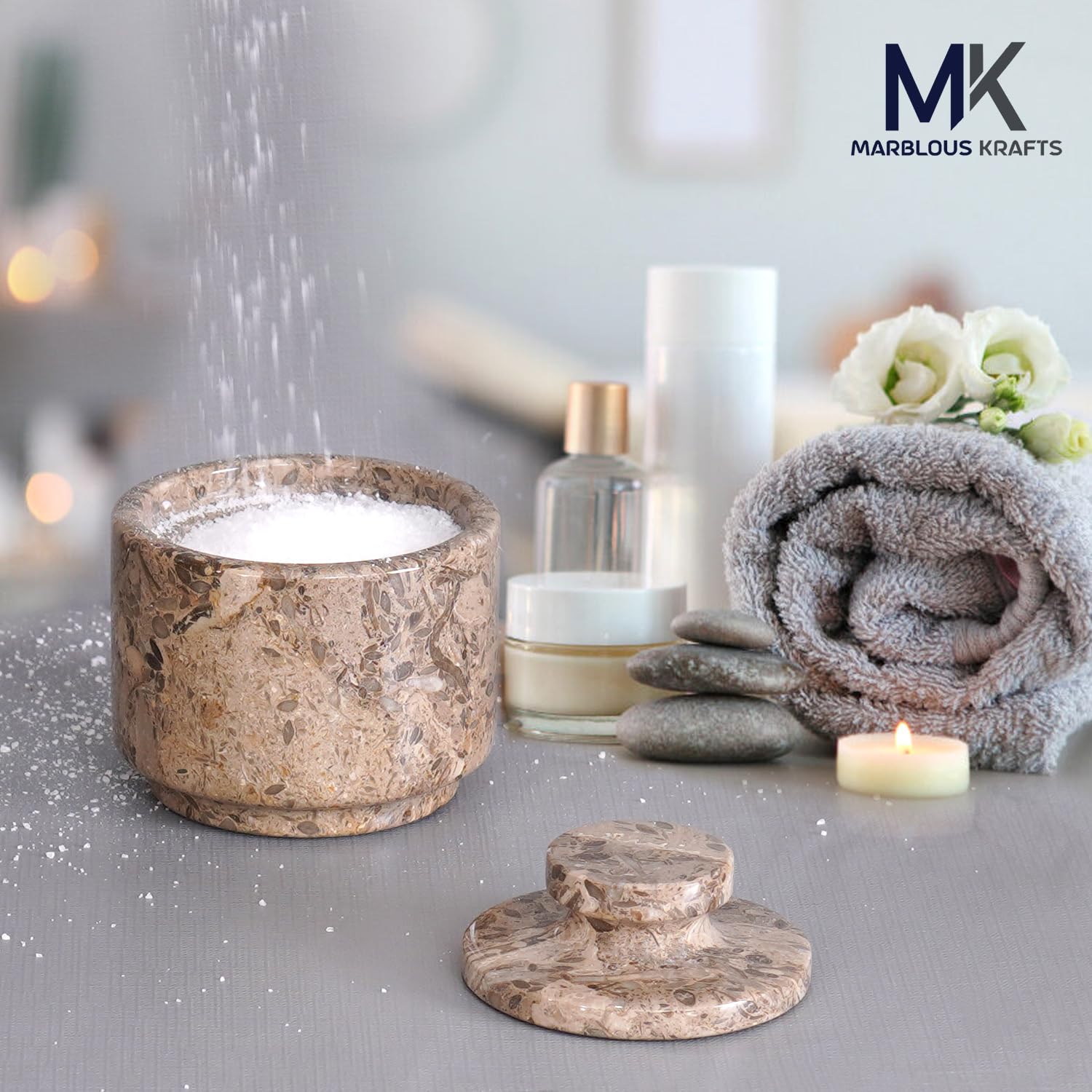MARBLOUS KRAFTS oceanic marble jar cleans quickly with a damp cloth.