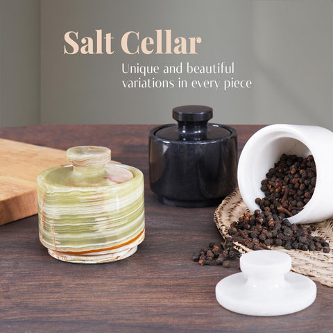 Marblous Krafts Salt Dish with Lid for storing spices or small items neatly