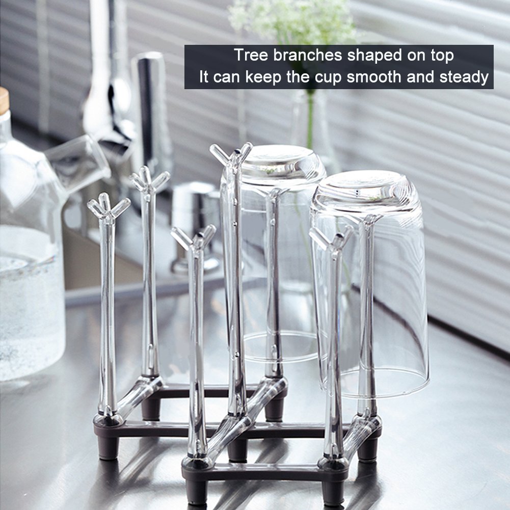 Marbrasse retractable cup drying rack extended to fit more cups and bottles
