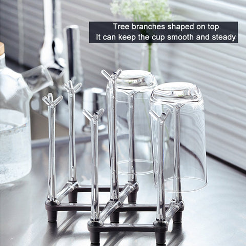 Marbrasse retractable cup drying rack extended to fit more cups and bottles