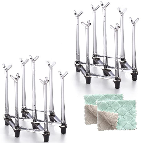 Marbrasse retractable cup drying rack folded compact on the counter for easy storage