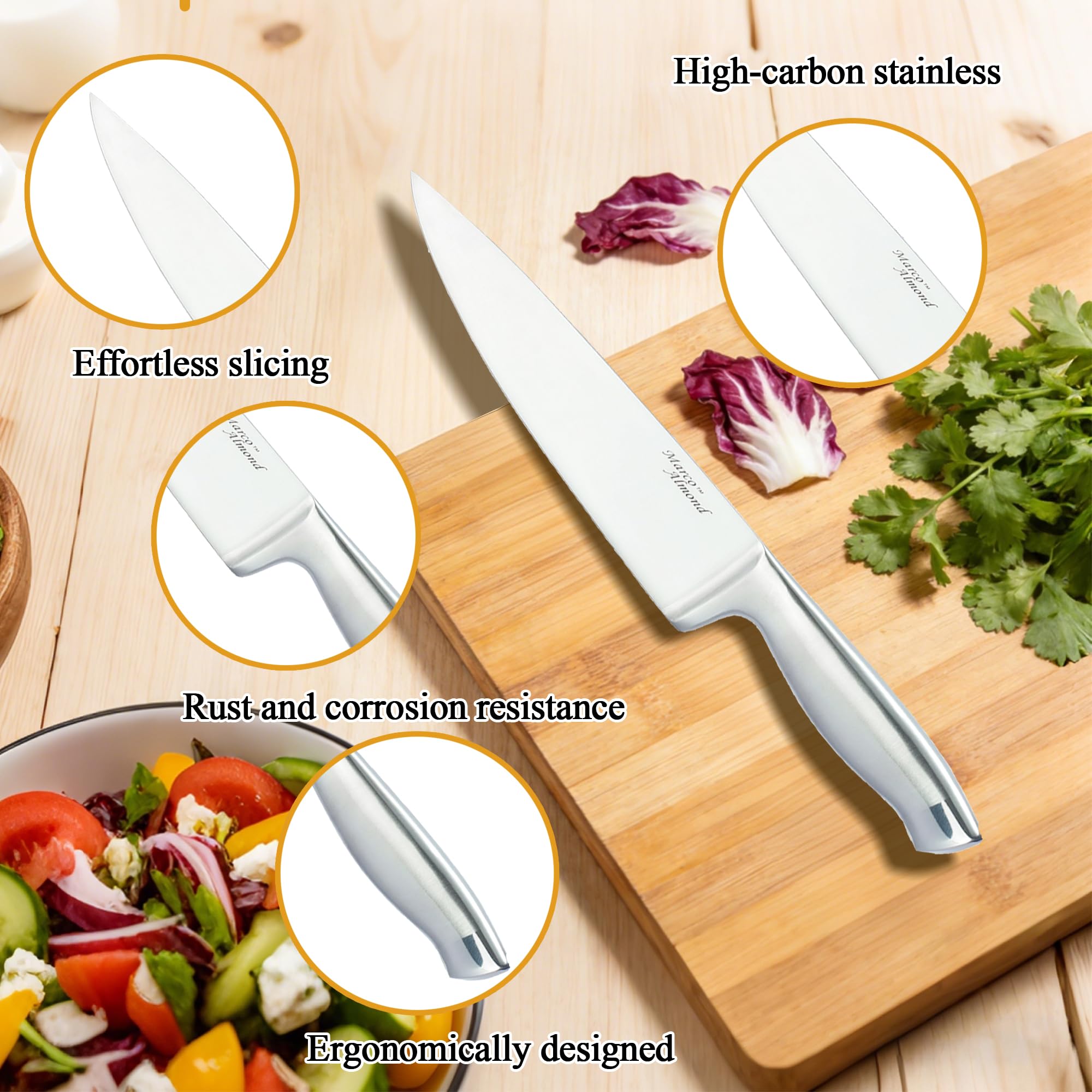 Marco Almond 7-inch santoku knife balances precision and versatility for fresh produce