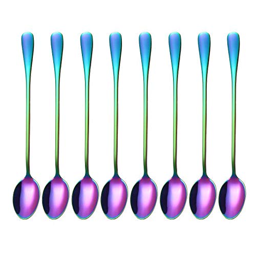 Marco Almond rainbow spoon for cocktails and drinks, adding color and convenience.