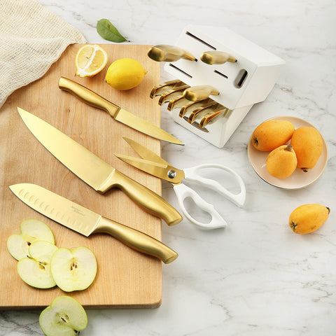 Marco Almond Gold Knife Set 5.5-inch serrated utility knife for tough tasks