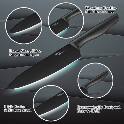 Marco Almond KYA38 bread knife with sheath for clean slicing.