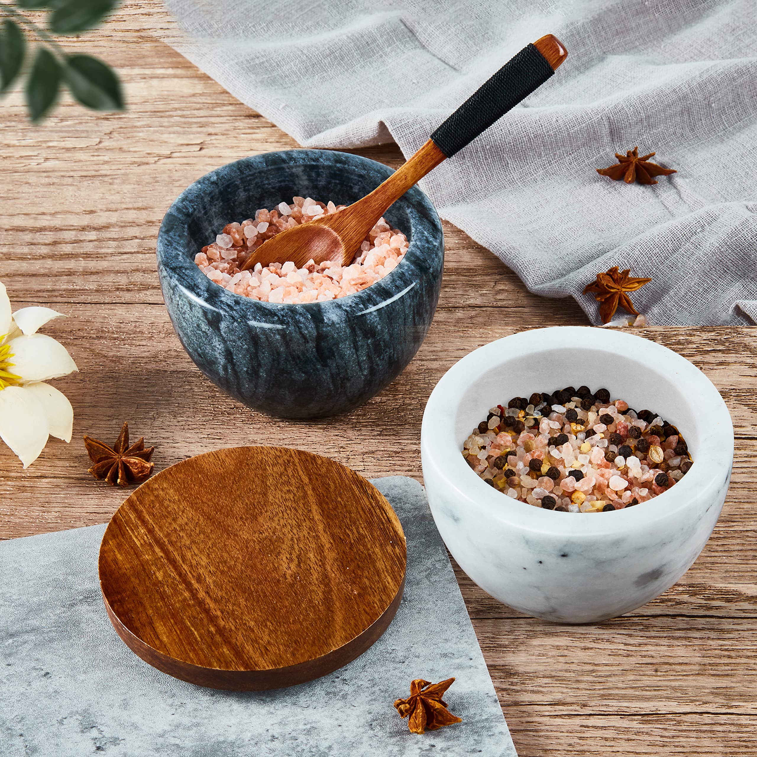 MarcZero elegant-design salt box adds sophistication to tables and counters.