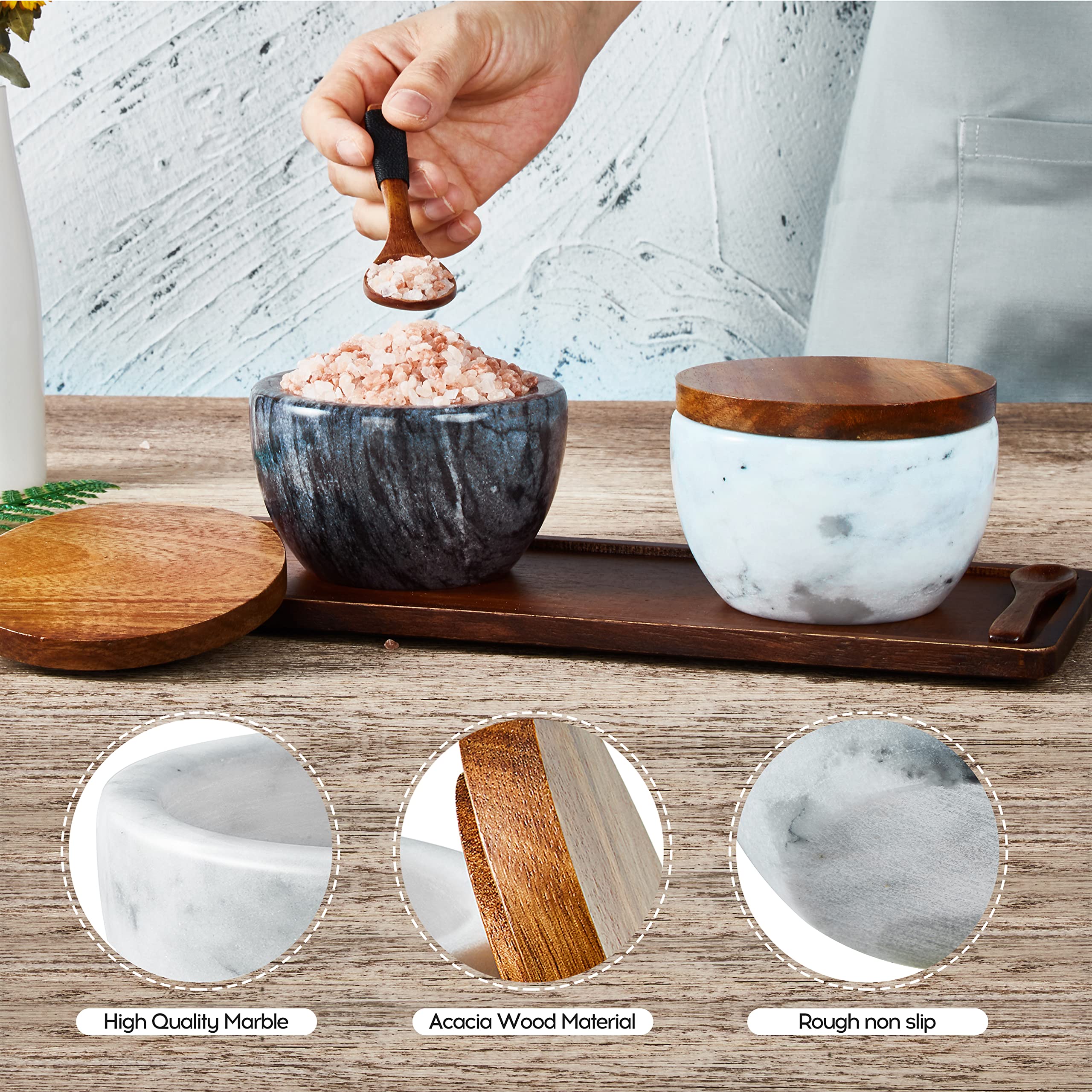 MarcZero large-capacity salt box holds about 10 oz for daily use.