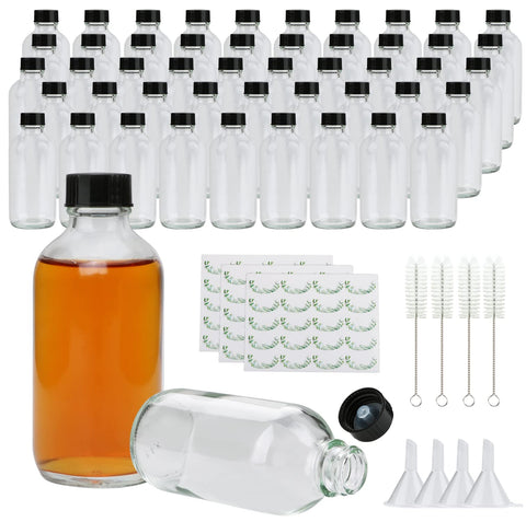 Maredash 4oz glass bottle with clear lid, ideal for on-the-go liquids.