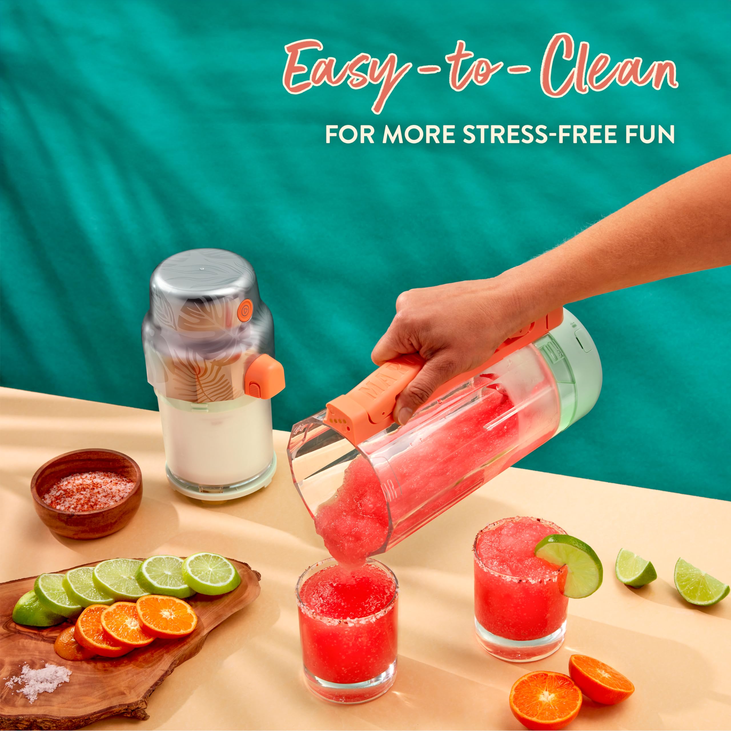 Margaritaville Maui one-touch operation simplifies blending frozen treats.