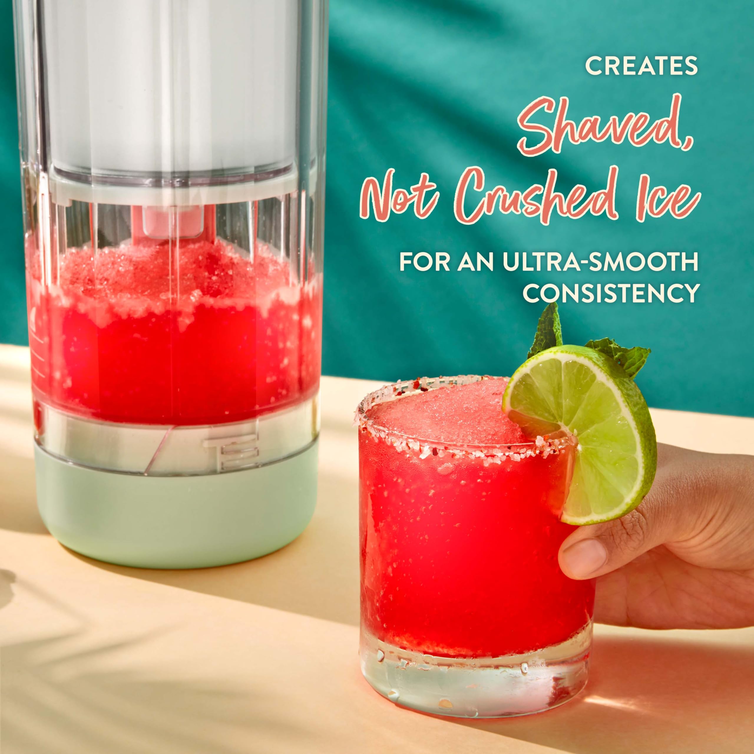 Margaritaville Maui USB recharge enables 20+ drink cycles on a single charge.