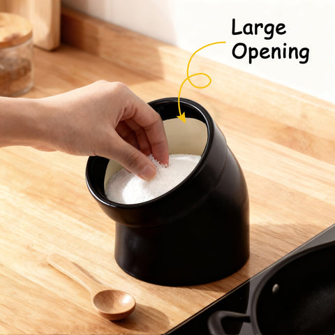 MARKETTY Salt Pig with smooth glaze for easy cleaning and maintenance.