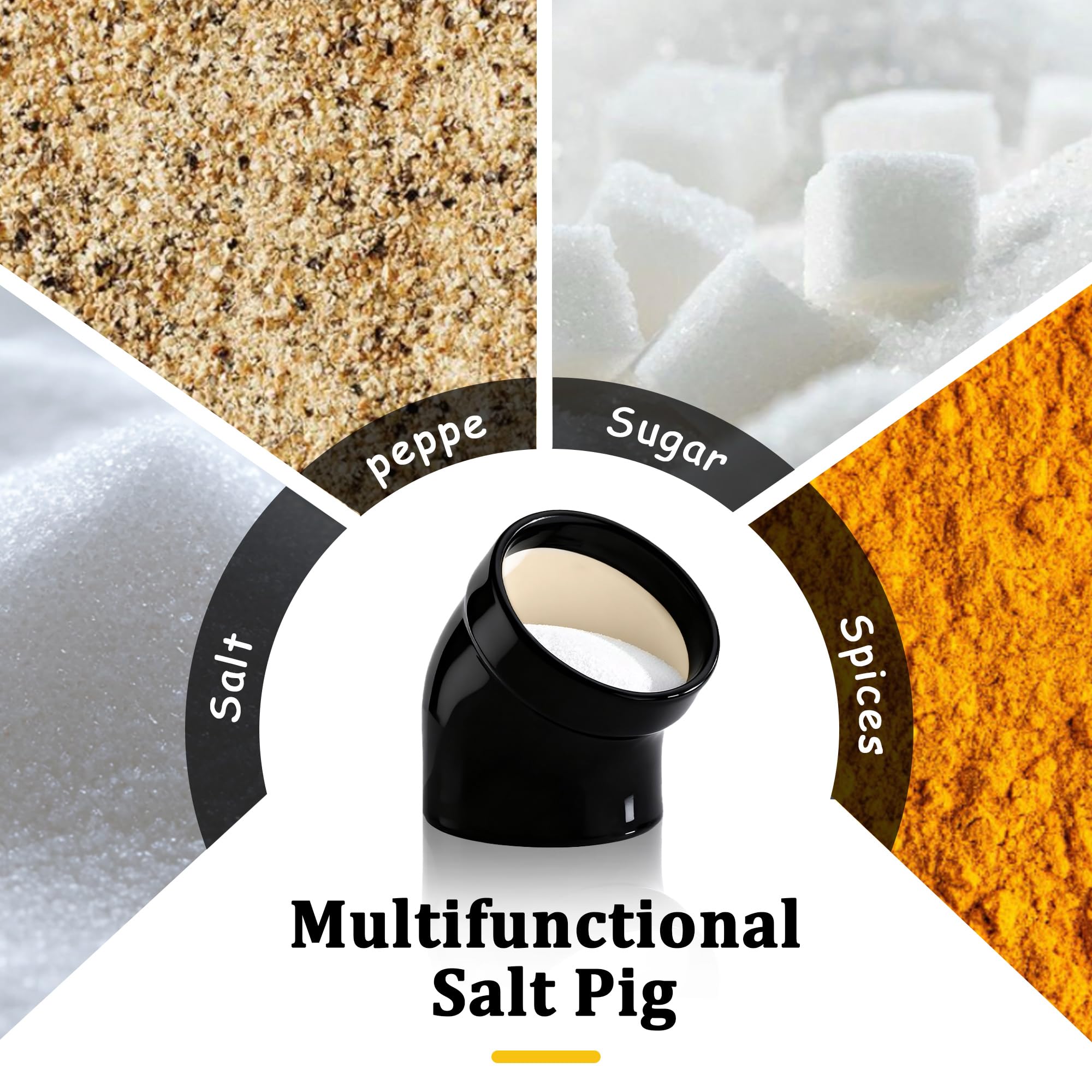 MARKETTY Salt Pig with large capacity suitable for multiple seasonings.