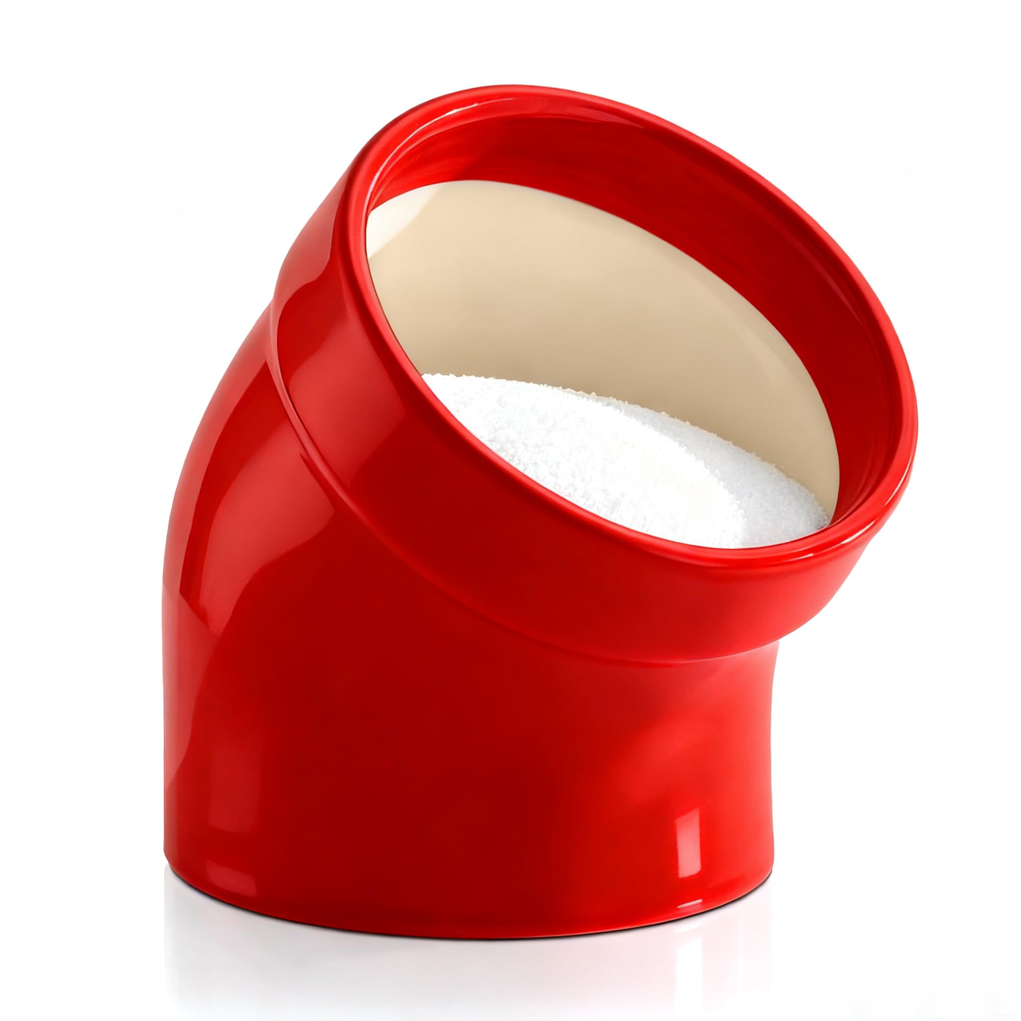 Marketty Salt Pig red ceramic salt cellar with wide opening for quick seasoning