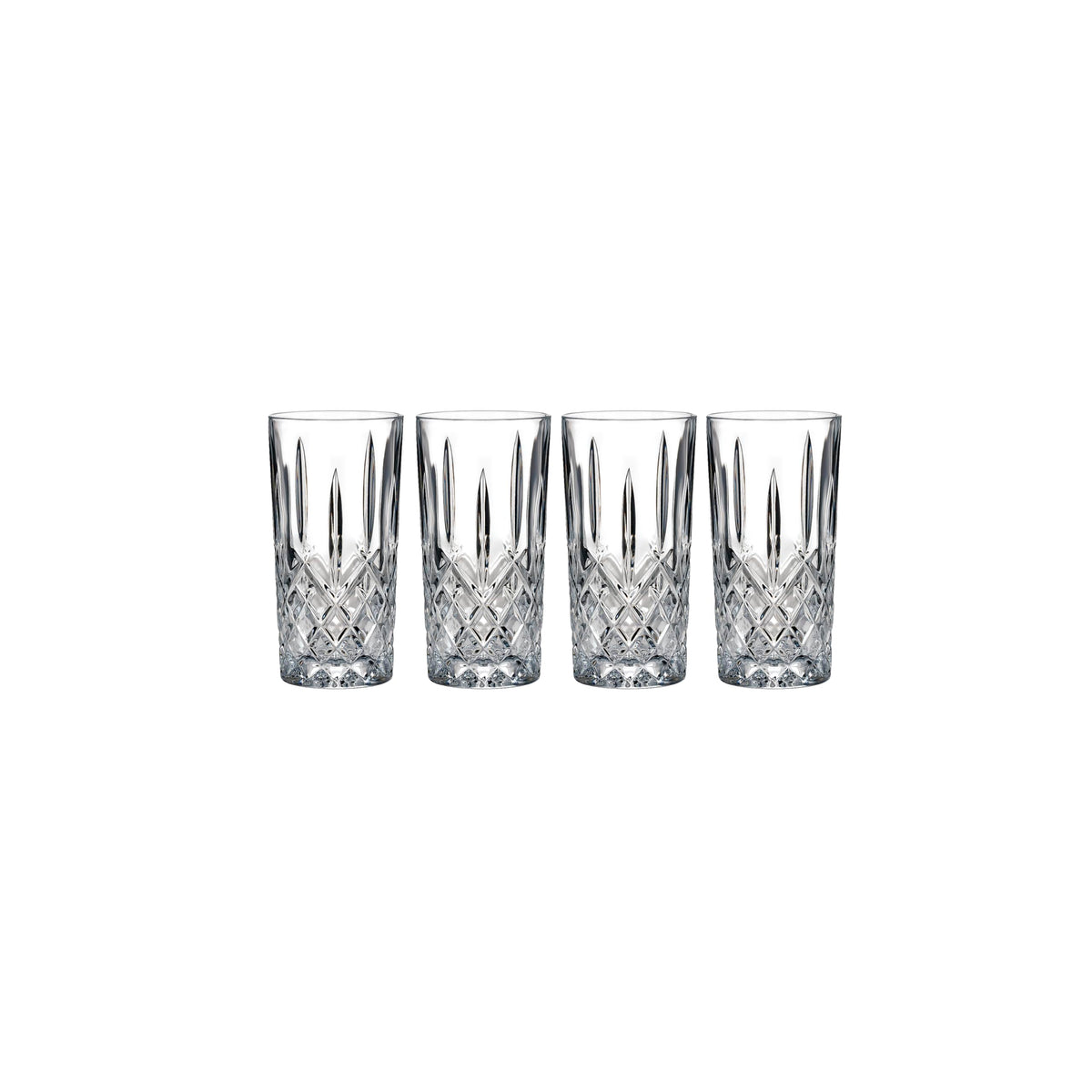 Marquis Waterford Markham highball glasses set of four with crystal-cut brilliance for entertaining