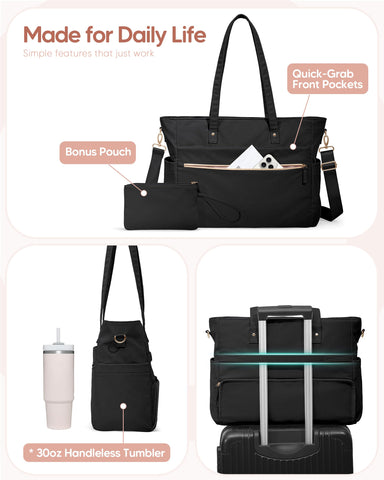 Marscamd tote exterior pockets provide quick access to cards and keys.