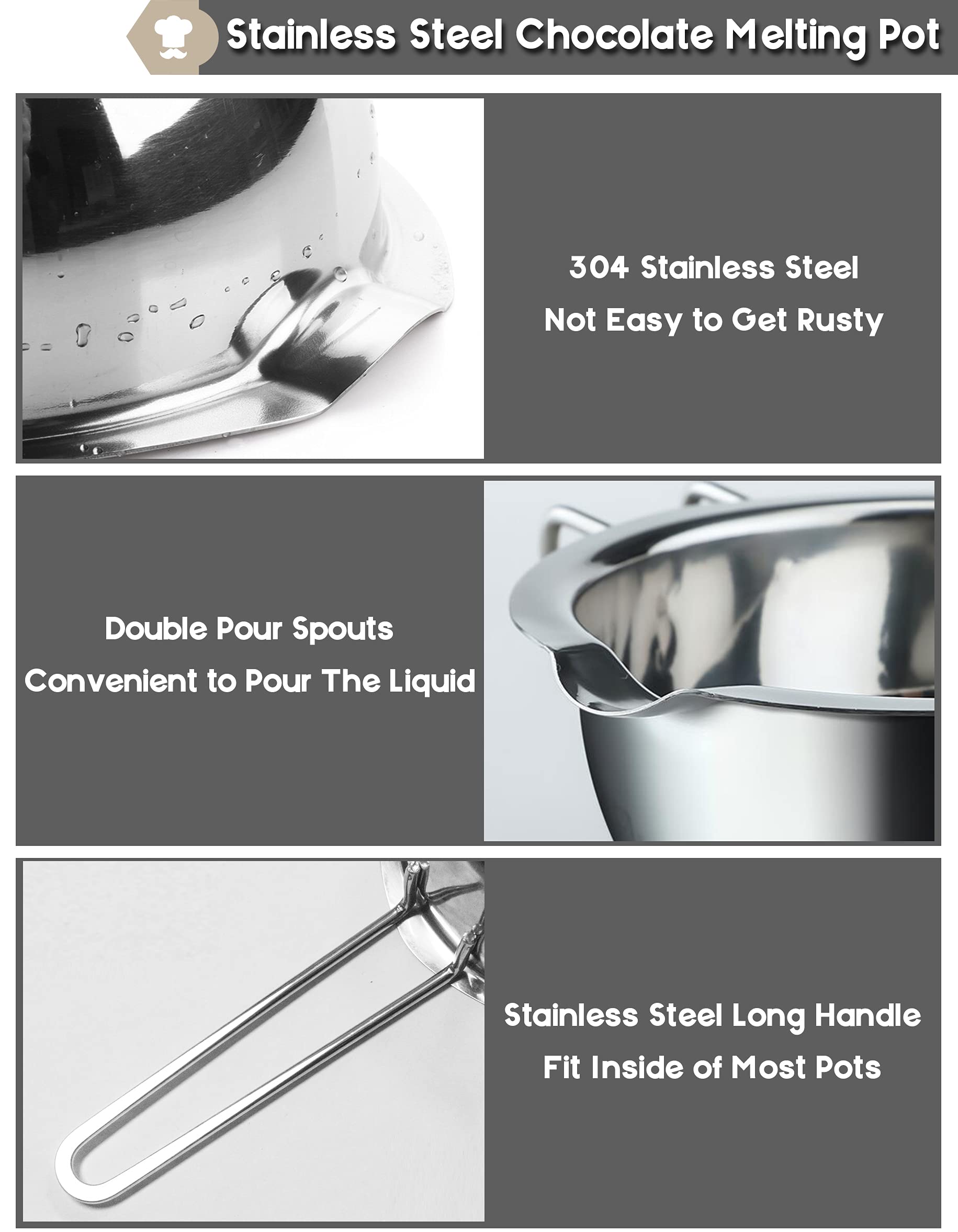 Marsheepy 2QT stainless steel pot on stove enables versatile heating.