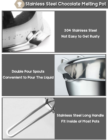 Marsheepy 2QT stainless steel pot on stove enables versatile heating.