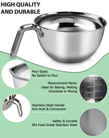 Marsheepy 1.8 qt bowl with handle and pour spout for medium tasks.