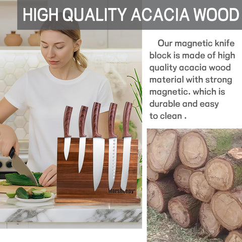 Marsheepy acacia wood block easy installation with included screws and driver.