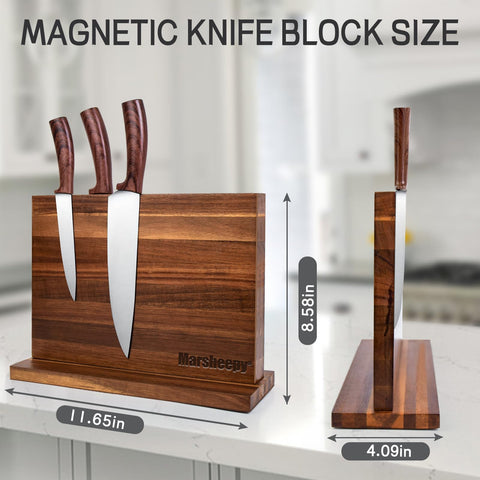 Marsheepy knife block anti-slip base stays steady on the counter.