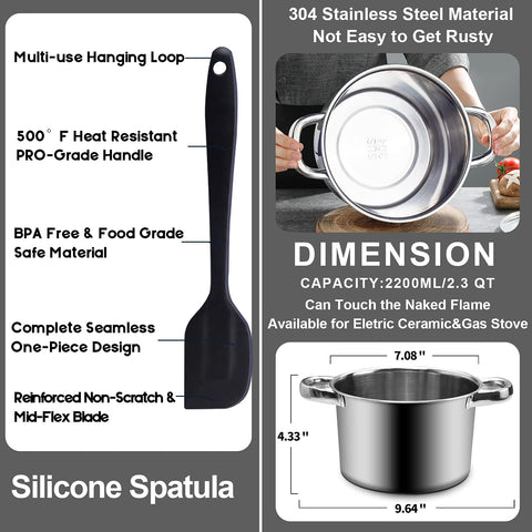 Marsheepy silicone spatula with stainless handle for easy scraping.