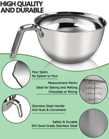 Marsheepy stainless steel pot 5000ml on stove for versatile cooking