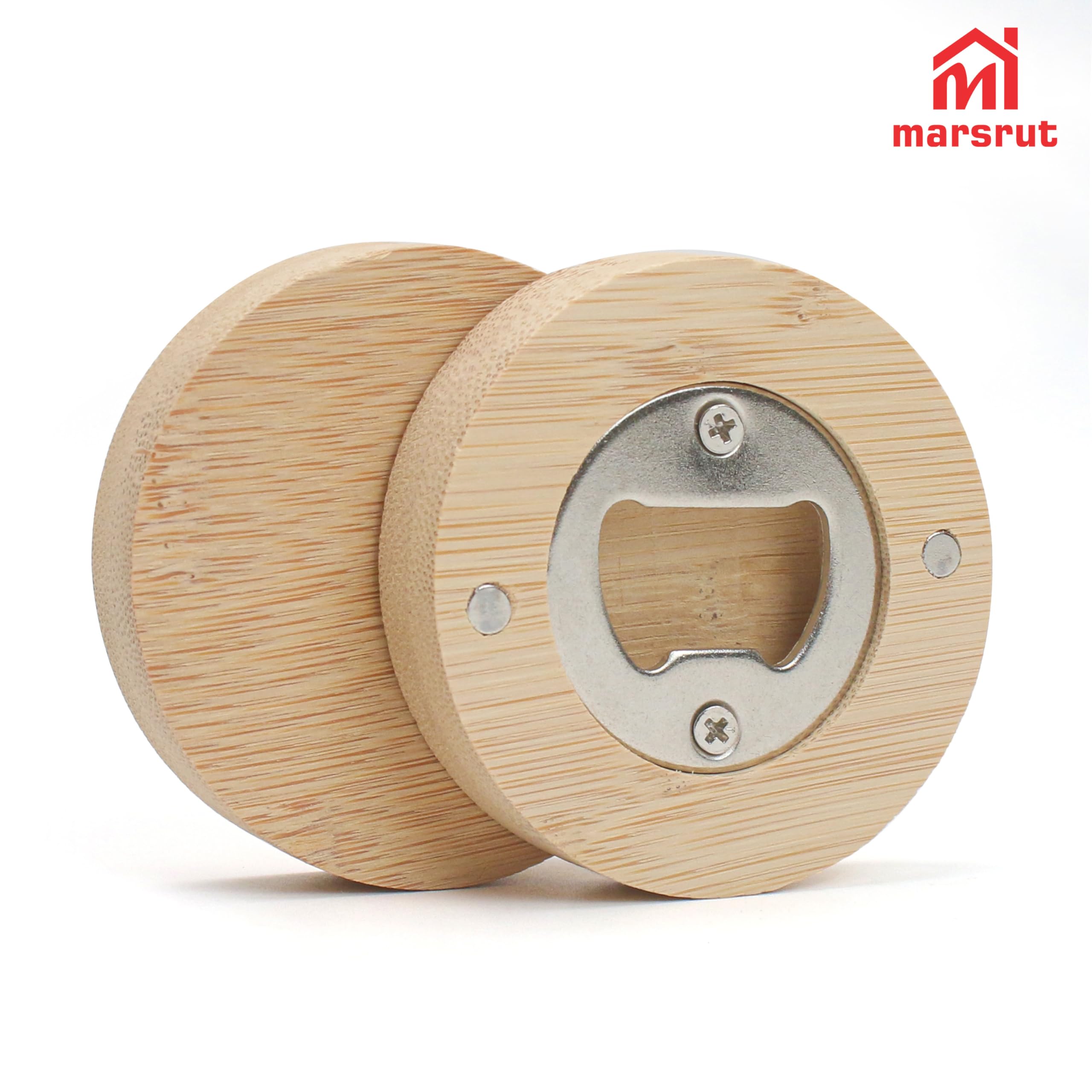 Marsrut ergonomic grip bottle opener reduces effort for lid removal.
