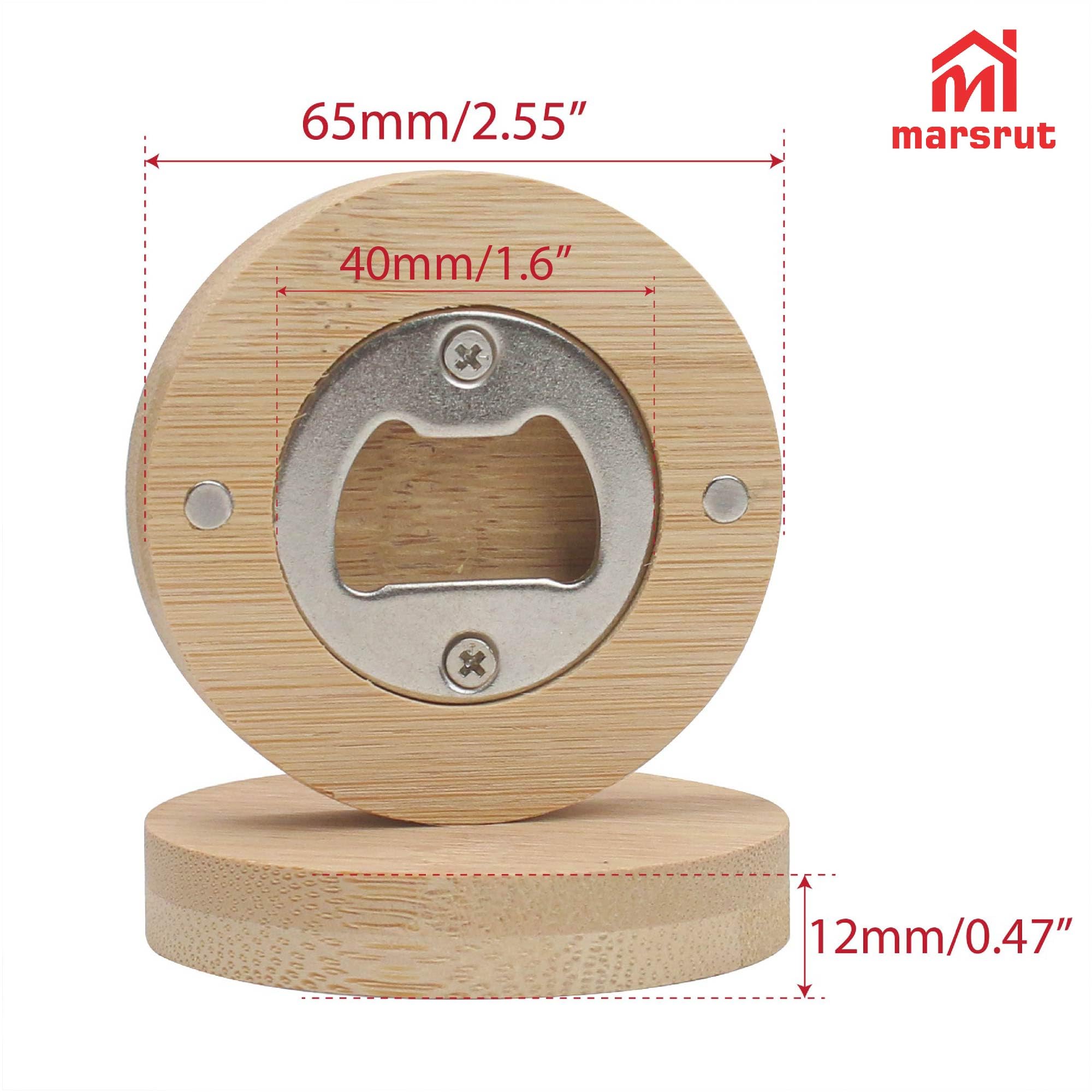 Marsrut wood and metal bottle opener with smooth grip for easy opening.